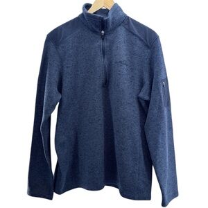 Eddie Bauer Men's Navy Knit Sweater 1/4 Zip-Up Sweater, Size Large